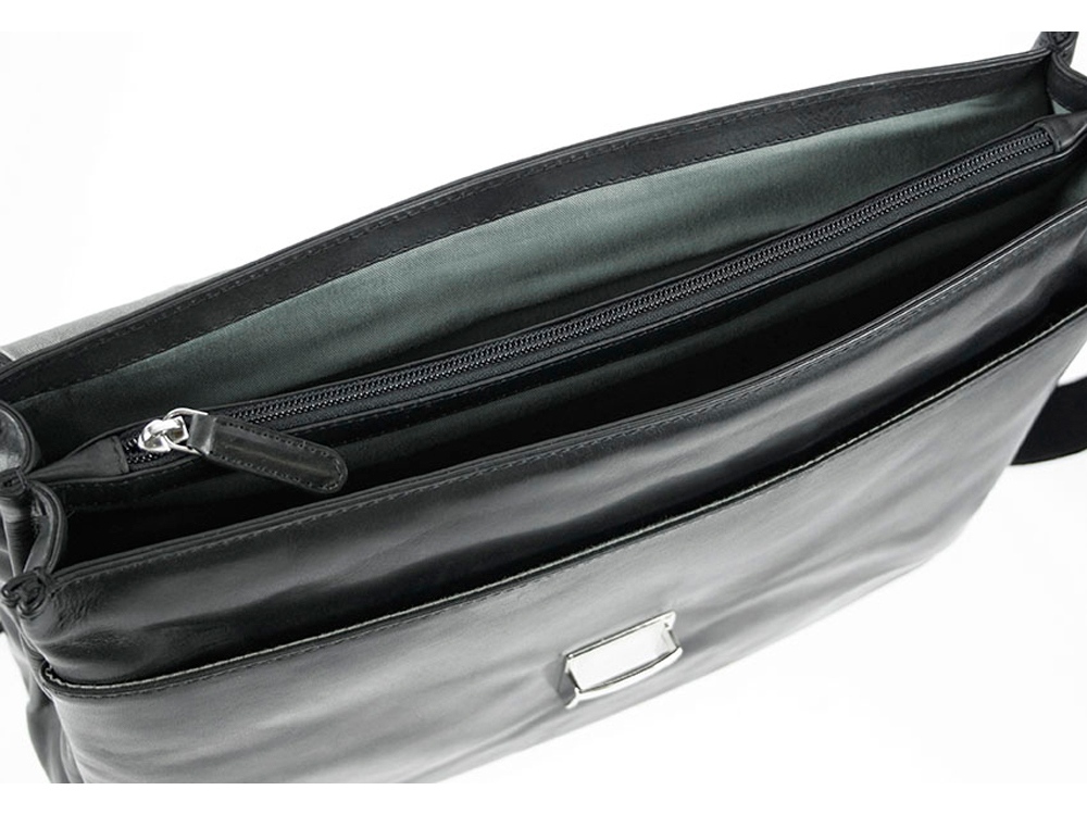 Портфель BUGATTI РОМАНО | ROMANO 15'', чёрный, натуральная воловья кожа, 40х12х30 см