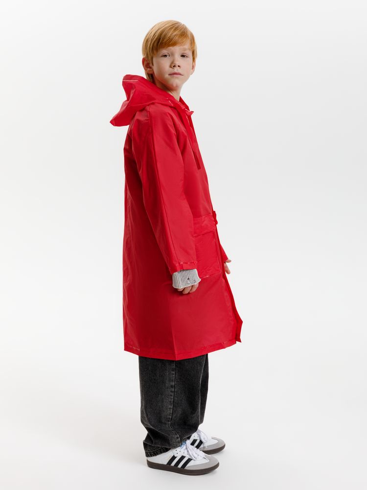 Дождевик детский RainDrop Kids, красный, 12 лет (рост 142-152)