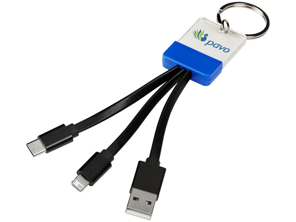 Кабель для зарядки Dazzle 3-в-1, ярко-синий