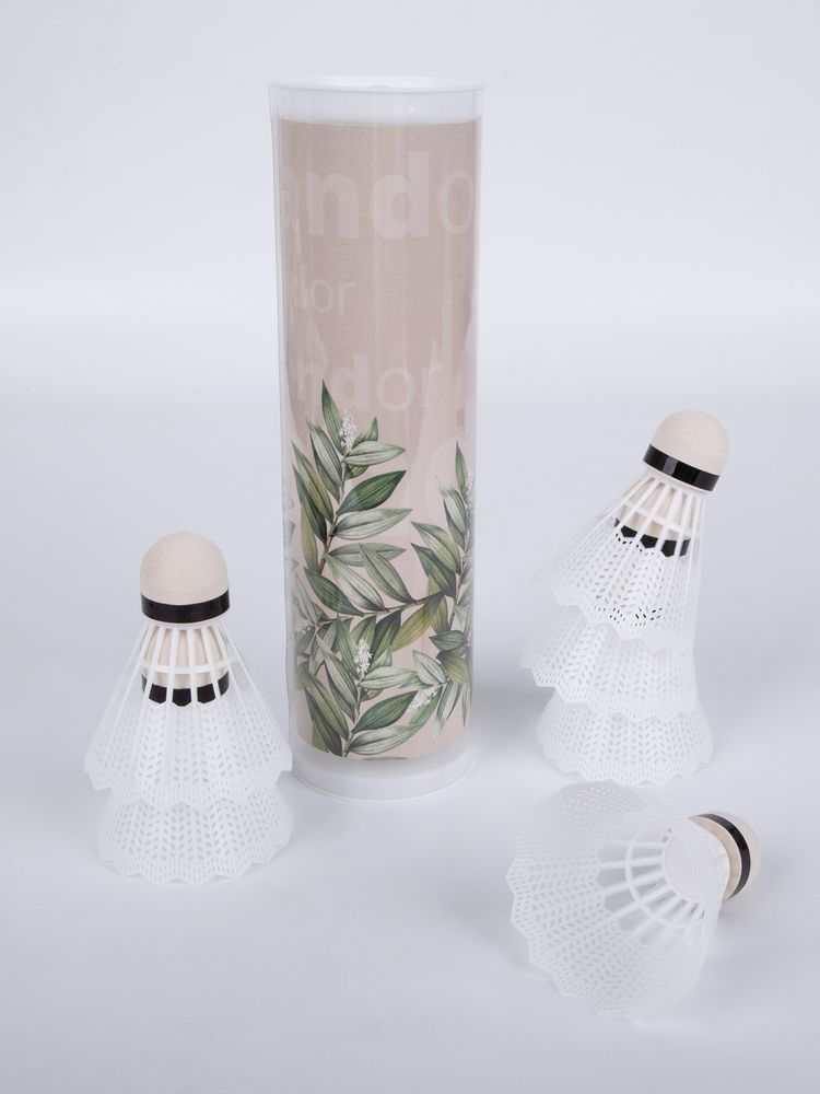 Набор из 6 воланов для бадминтона Volante — пример нанесения логотипа () | Print Logo