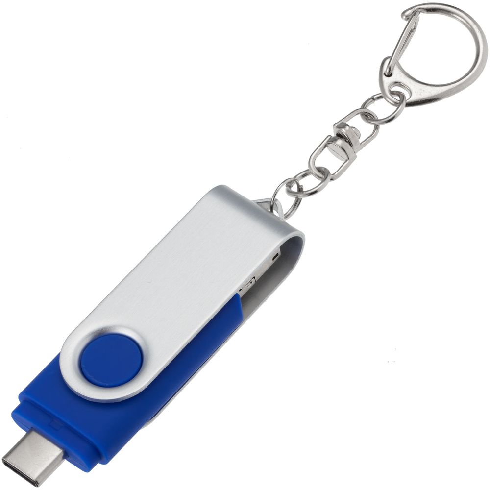 Флешка Trio Twist, синяя фото на сайте Print Logo.