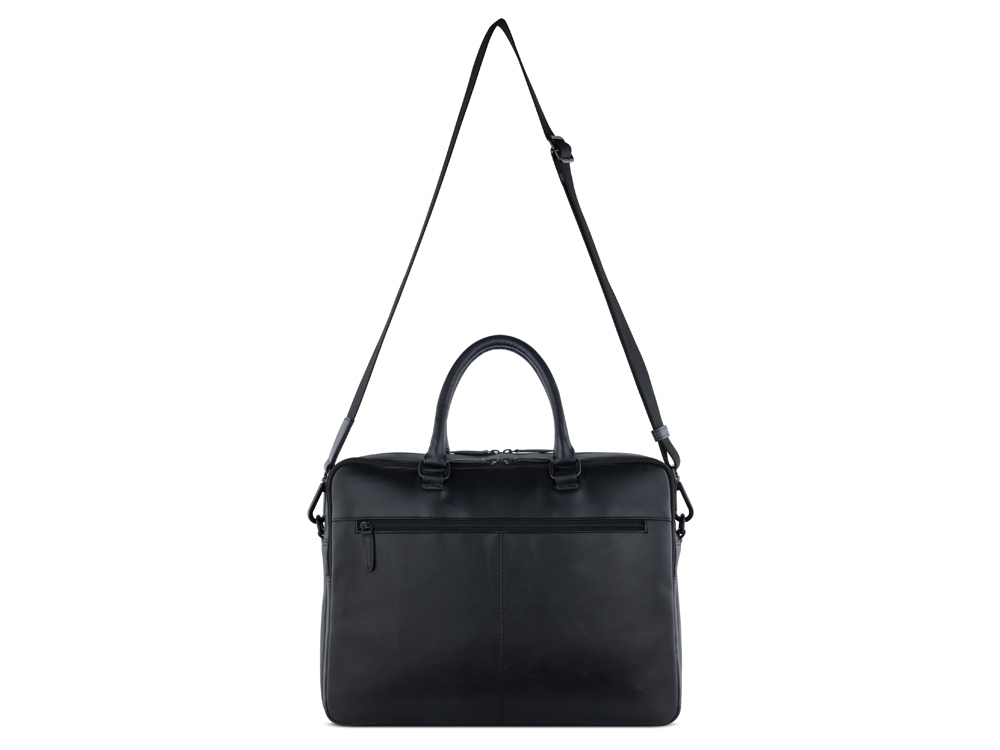 Портфель мужской BUGATTI КЛАРК | CLARK, чёрный, воловья кожа/полиэстер, 40х9,5х29 см, 10 л