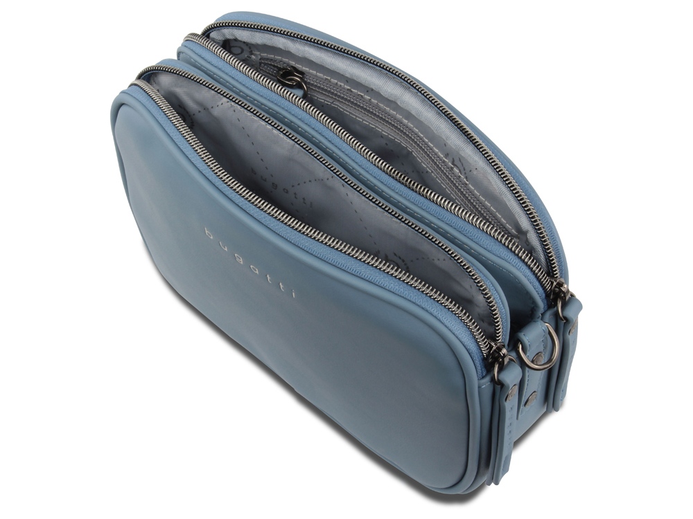 Сумка кросс-боди женская BUGATTI АЛМАТА | ALMATA, голубая, полиуретан, 21,5х6х15 см