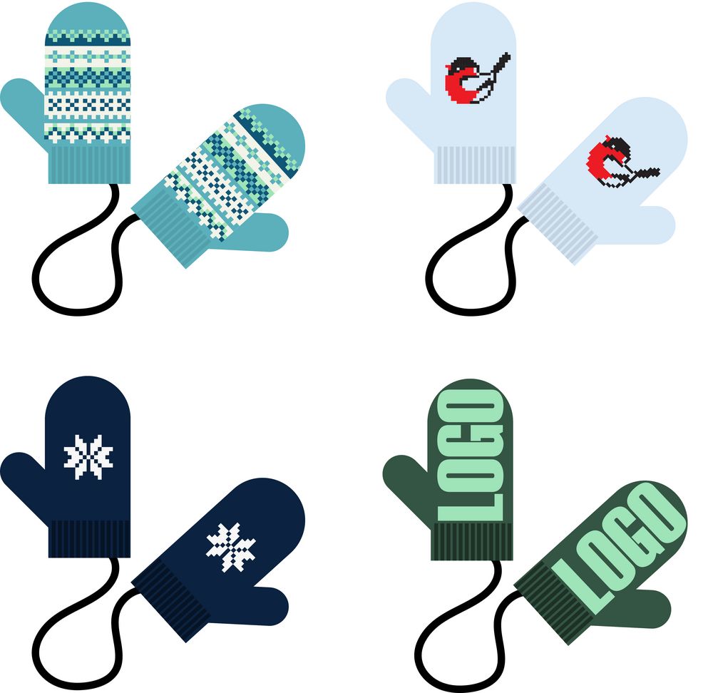 Варежки-подвески Fiore на заказ — пример нанесения логотипа (сделано в России) | Print Logo