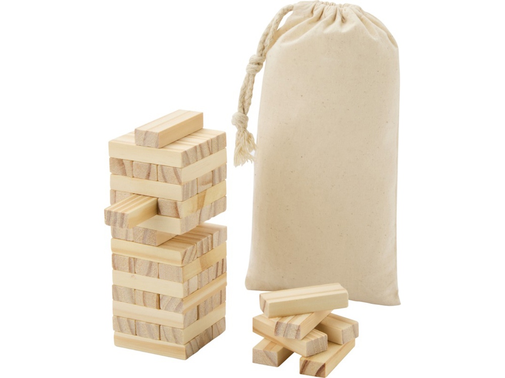 Деревянная игра Jumble, натуральный с логотипом  | Print Logo