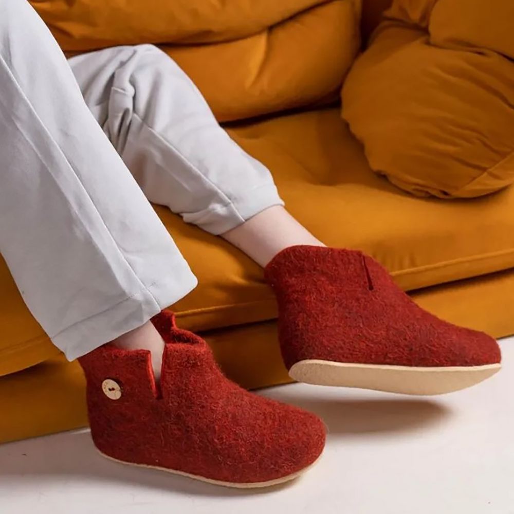 Домашние валенки Wild, красно-коричневые (терракот), размер 47