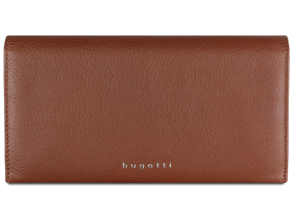 Кошелёк женский BUGATTI Lady Top, коньячный, натуральная воловья кожа, 19,5х2х10 см