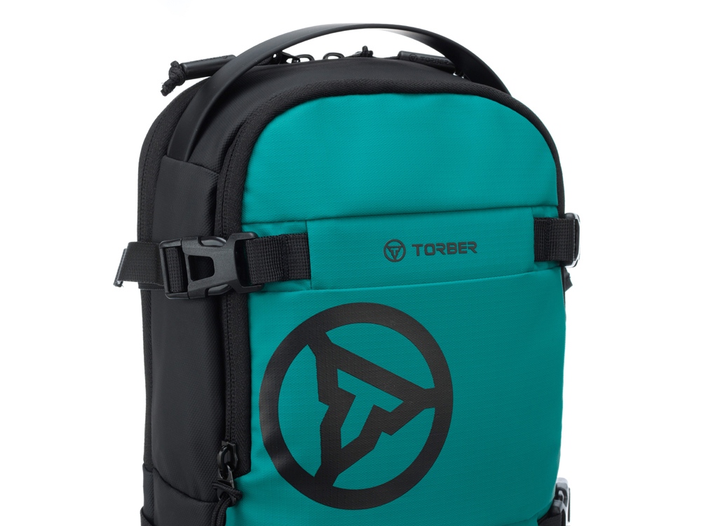 Рюкзак на одно плечо TORBER ЭКСТРИМ, зелёный/чёрный, 20 х 8 х 31 см, 5л