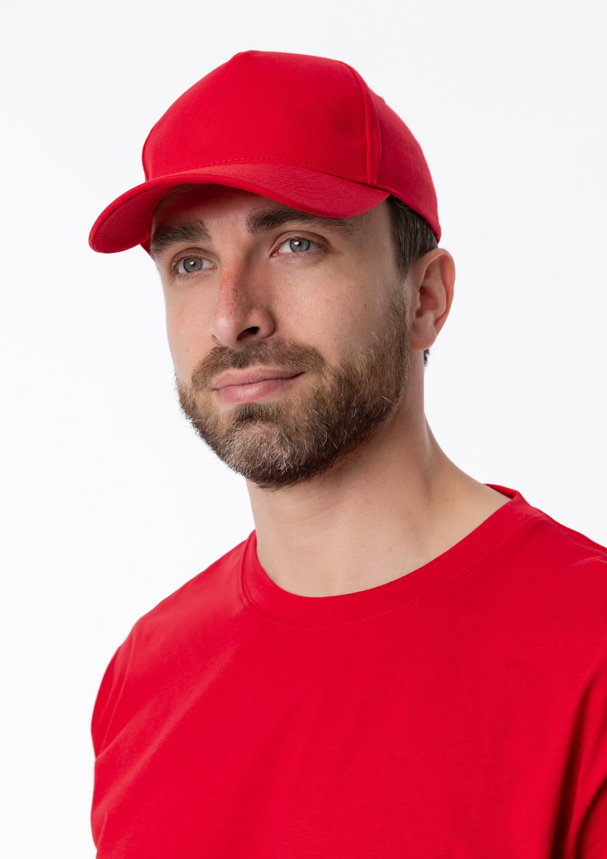 Бейсболка STAN 5 клиньев хлопок 150, 10L, Красный,  (14)  (56-58/ONE SIZE)