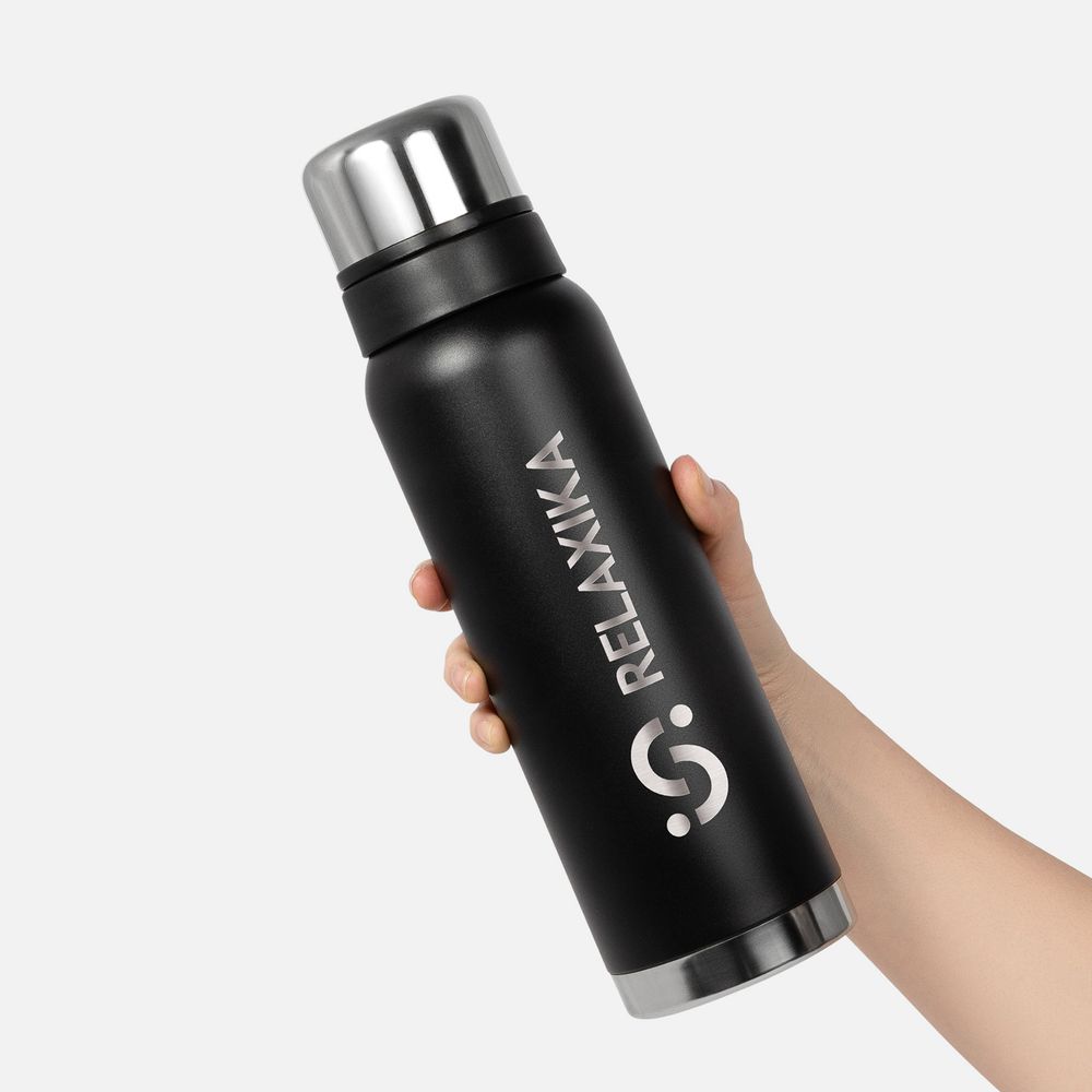 Термос Relaxika 1000 со стикерпаком фото на сайте Print Logo.