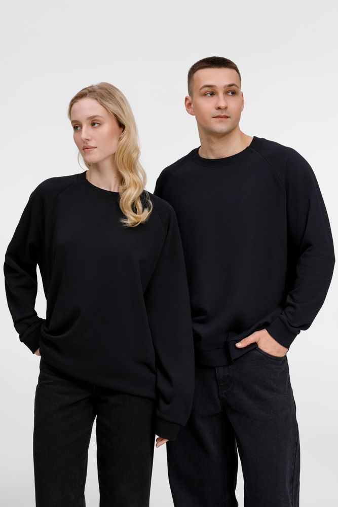 Свитшот унисекс Avenu, черный, размер XL/XXL