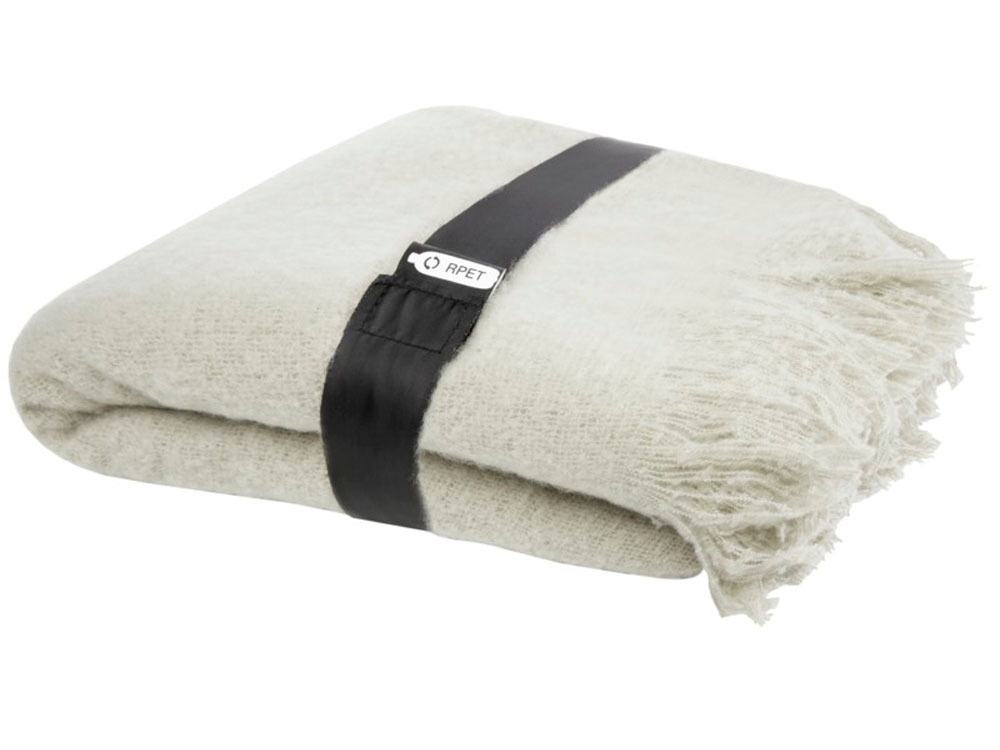 Мохеровый плед Ivy из вторичного ПЭТ с логотипом Seasons | Print Logo