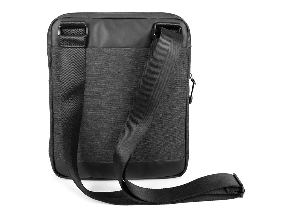 Сумка кросс-боди BUGATTI Universum, графитовая, полиэстер меланж/тарпаулин, 23х4х27 см, 2,5 л