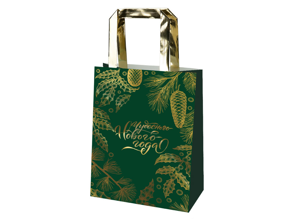 Подарочный пакет Счастливого нового года! с логотипом  | Print Logo