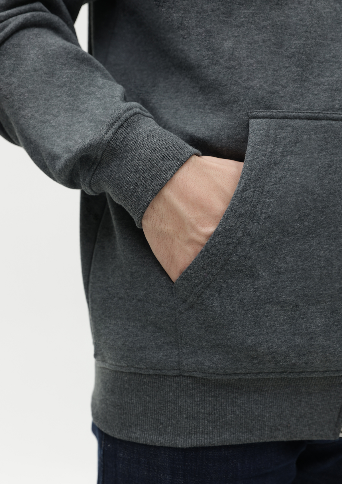 Толстовка мужская STAN с капюшоном на молнии футер с начёсом 280, 17, Тёмный меланж,  (60/1)  (52/XL)