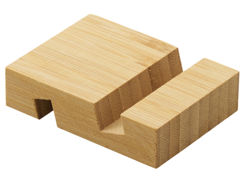 Подставка для телефона Plix из бамбука с логотипом  | Print Logo