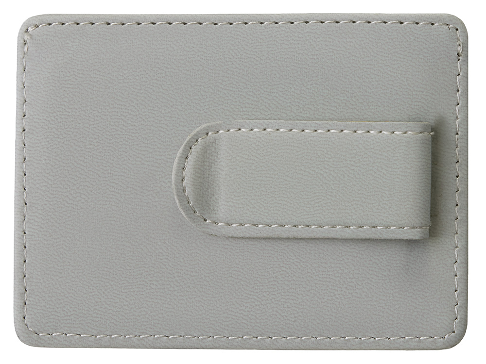 Картхолдер для двух карт и наличных денег с зажимом Crave, светло-серый
