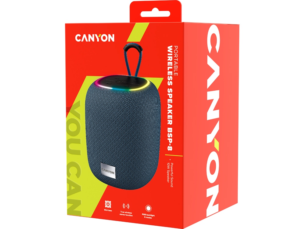 Беспроводная колонка Canyon BSP-8 (CNE-CBTSP8G), 10 Вт, серый