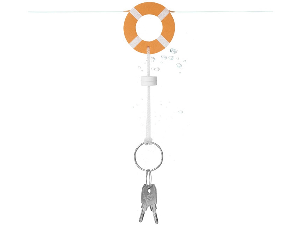 Брелок нетонущий в форме спасательного круга, оранжевый