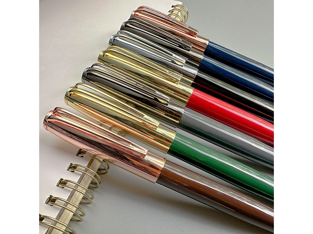 Ручка металлическая шариковая Napoli, коричневый/розовое золото