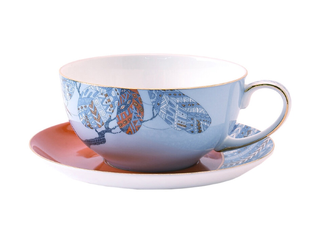 Набор чашка и блюдце TEA SET TRO с логотипом Valerie Concept | Print Logo