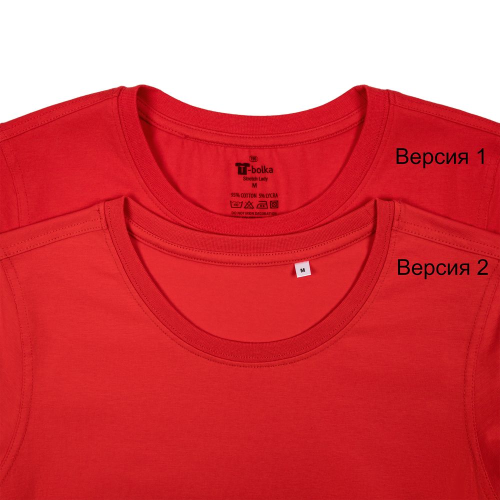 Футболка женская T-bolka Stretch Lady, красная, размер M