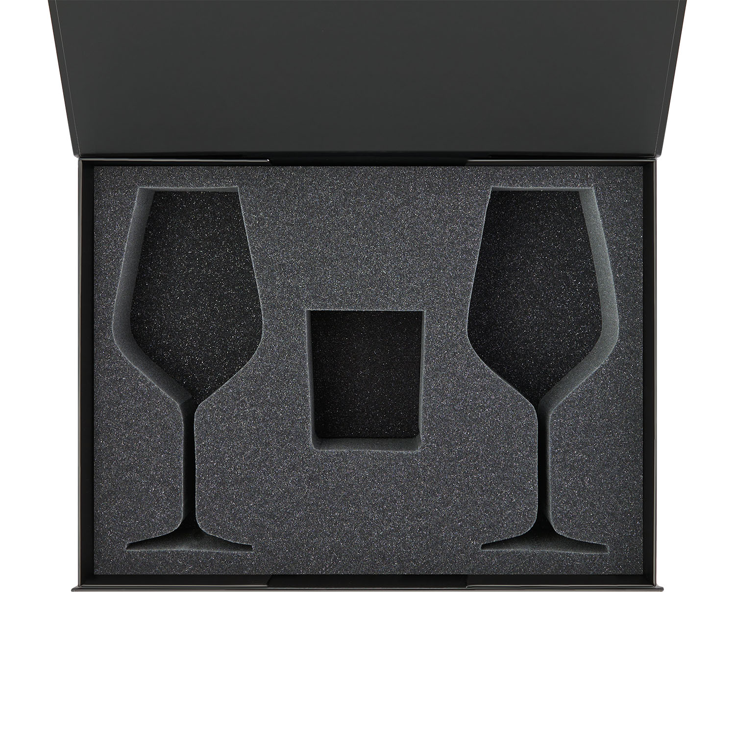 Ложемент под свечу Энигма (Enigma) + 2 бокала для вина в среднюю коробку-трансформер (арт. 695721) с логотипом Portobello подарочная упаковка | Print Logo