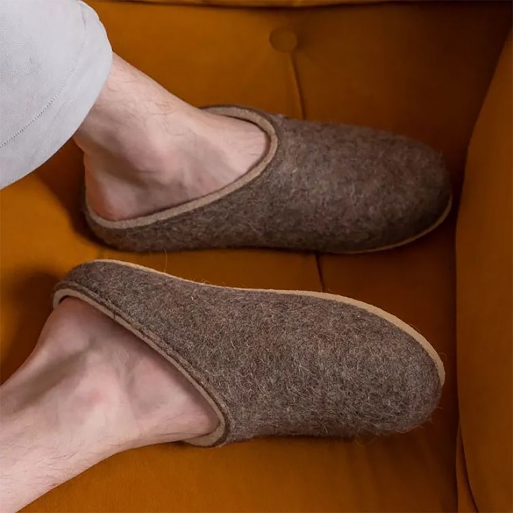 Домашние валенки Step, серо-коричневые (натуральные), размер 47