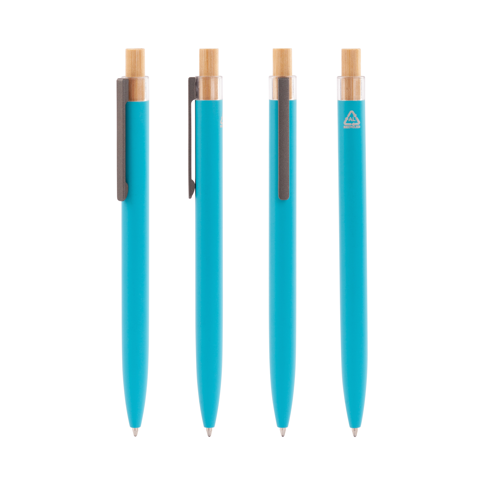 Ручка шариковая "Matt" с кнопкой из бамбука, бирюзовый