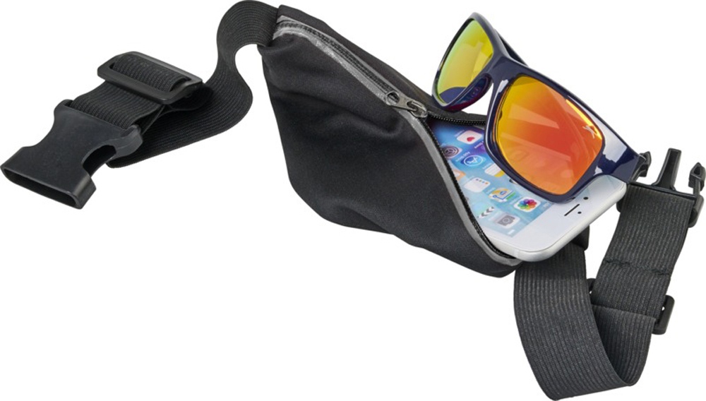 Эластичная спортивная поясная сумка Nicolas, серебристый