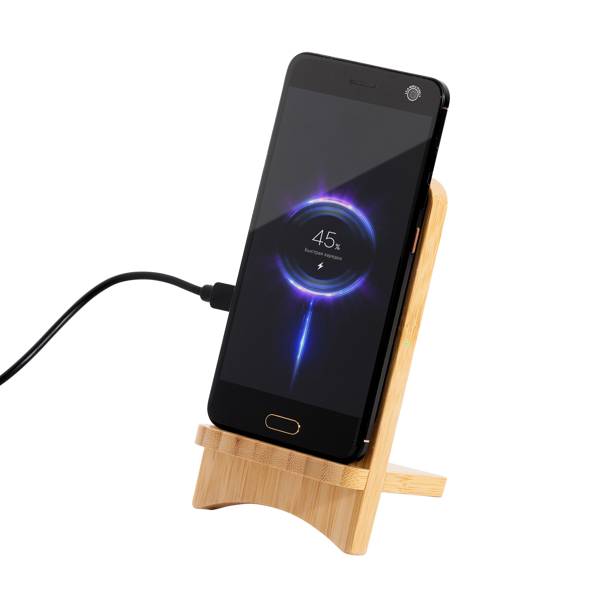 Складная беспроводная (15W) зарядная станция "Puzzle" с подсветкой логотипа фото на сайте Print Logo.