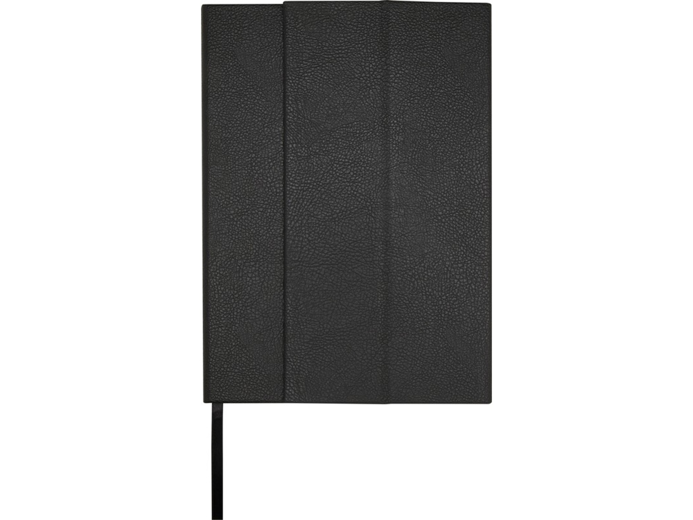 Блокнот Alejandra формата А5 с твердой обложкой из переработанной кожи - сплошной черный