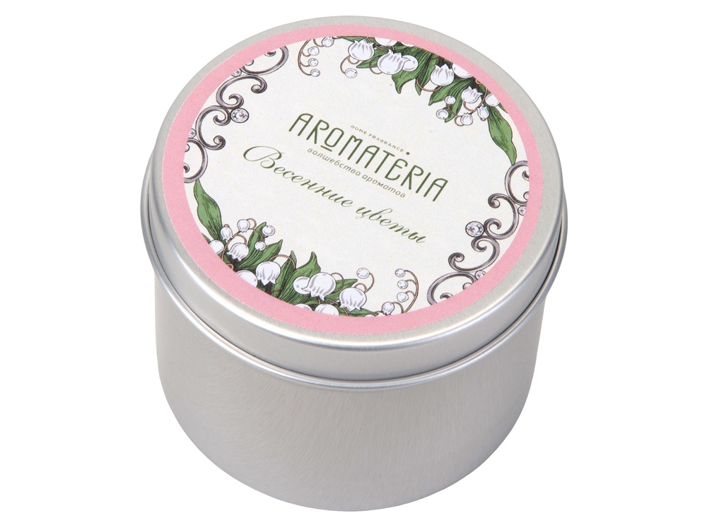 Набор: платок Ландыши и свеча Весенние цветы