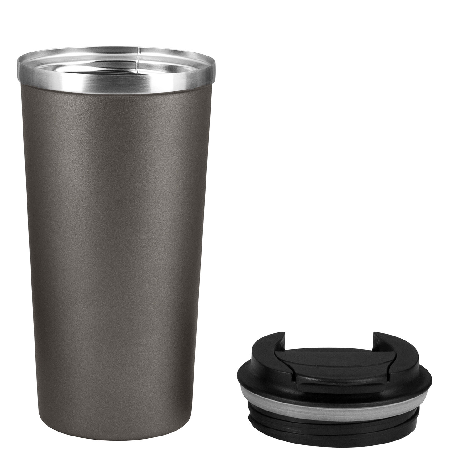 Термокружка вакуумная Палермо (Palermo), серая, гладкая поверхность