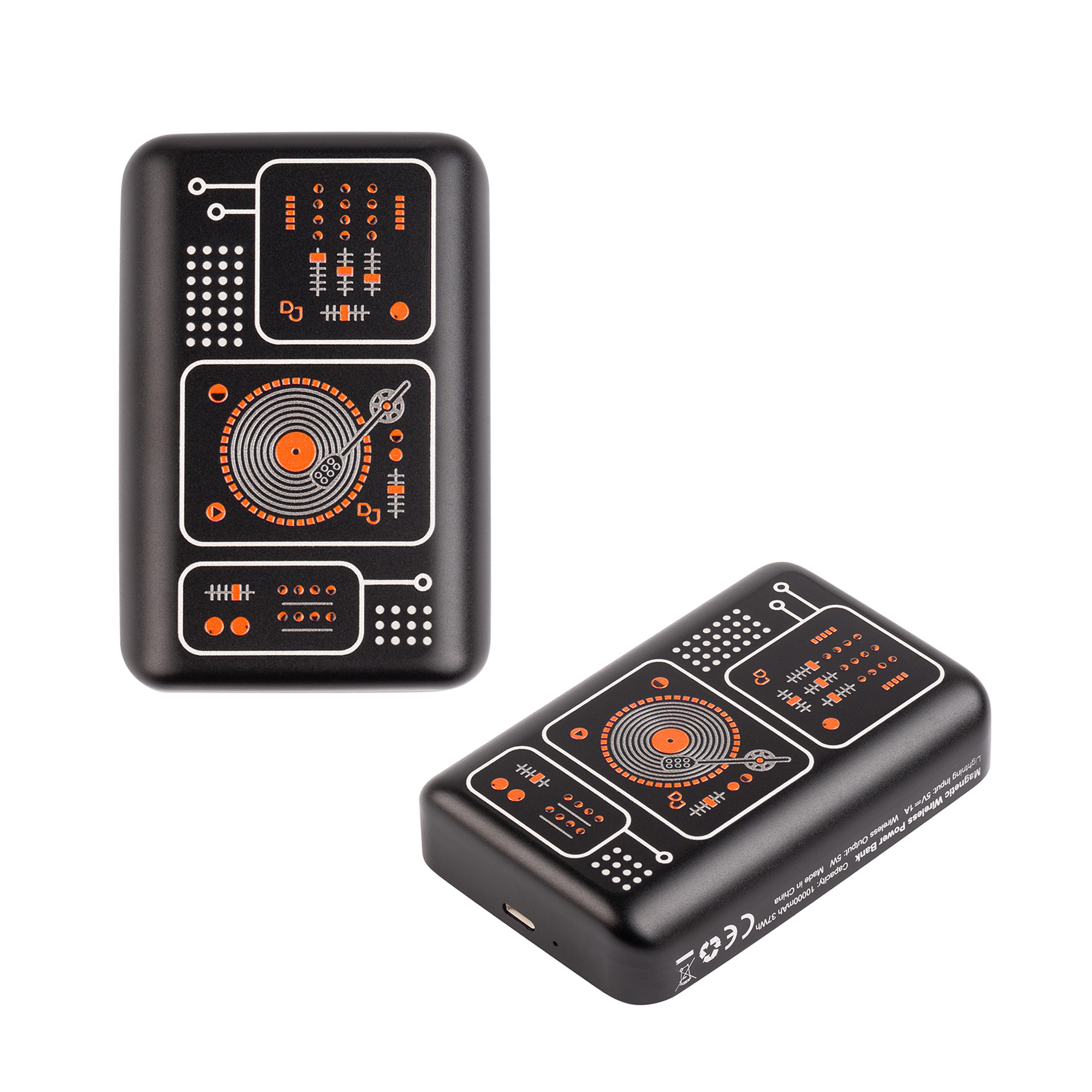 Беспроводное зарядное устройство "Skeleton" 10000 mAh с функцией MagSafe, прозрачный пластик/алюминий фото на сайте Print Logo.