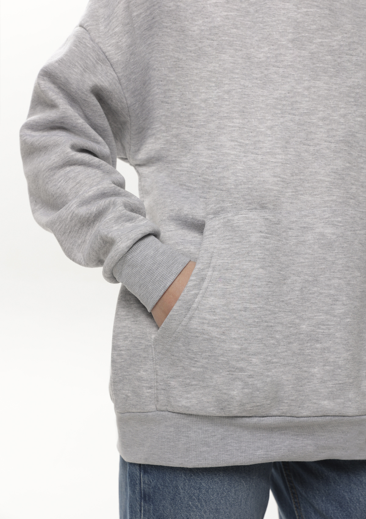 Худи унисекс STAN оверсайз интерсофт 320, 69, Серый меланж,  (50/60)  (56/XXXL)