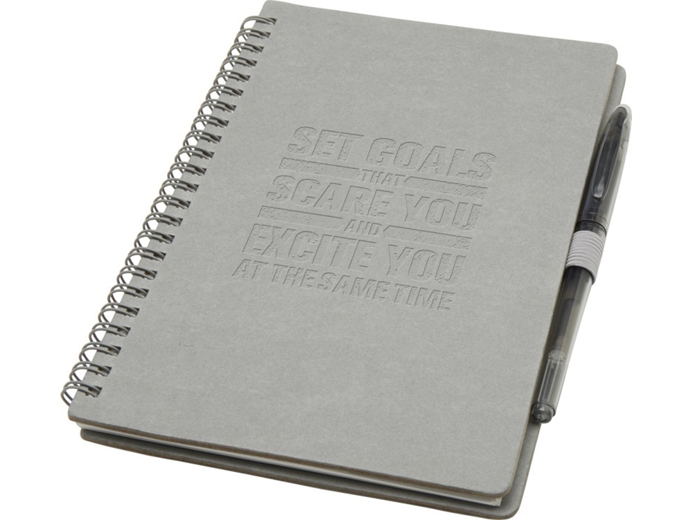 Slate многоразовый набор из блокнота в мягкой обложке и ручки - Серый