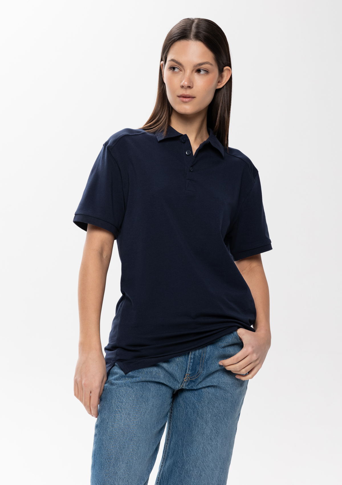 Рубашка поло унисекс STAN хлопок/эластан 200, 05, Тёмно-синий,  (46)  (52/XL)