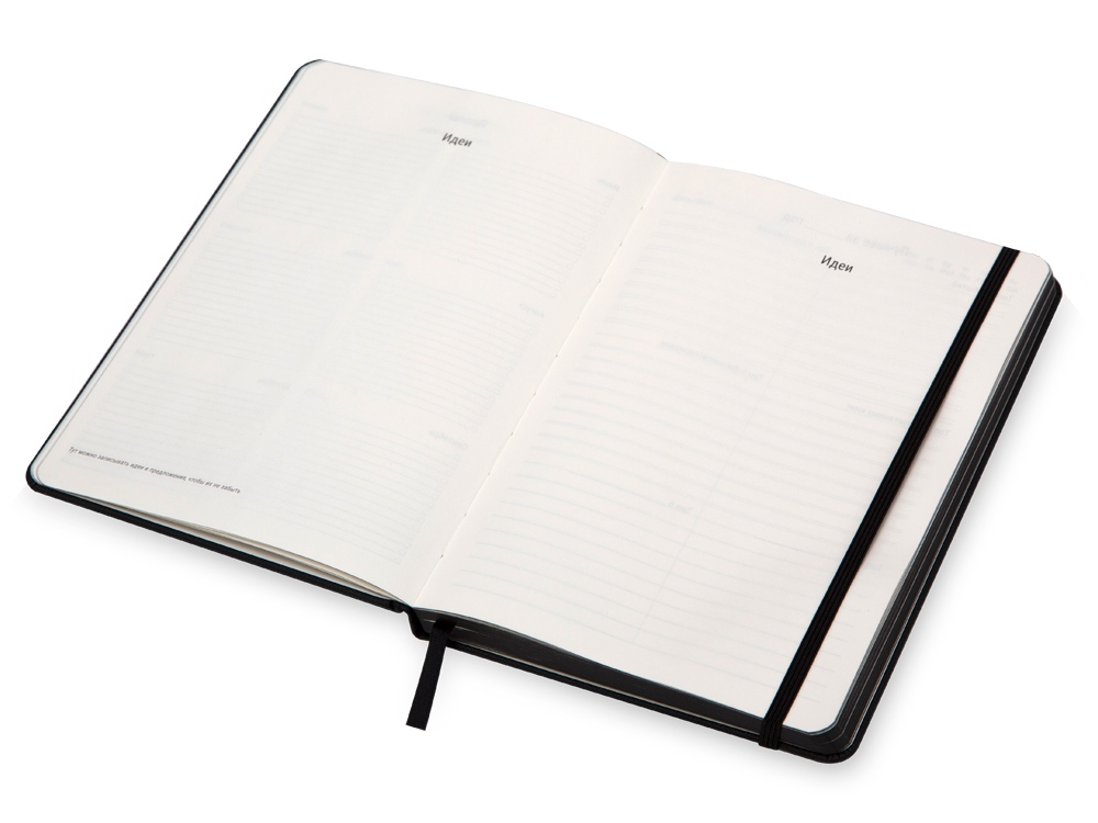 Бизнес блокнот Bossy с цветным срезом, твердая обложка, 128 листов, черный