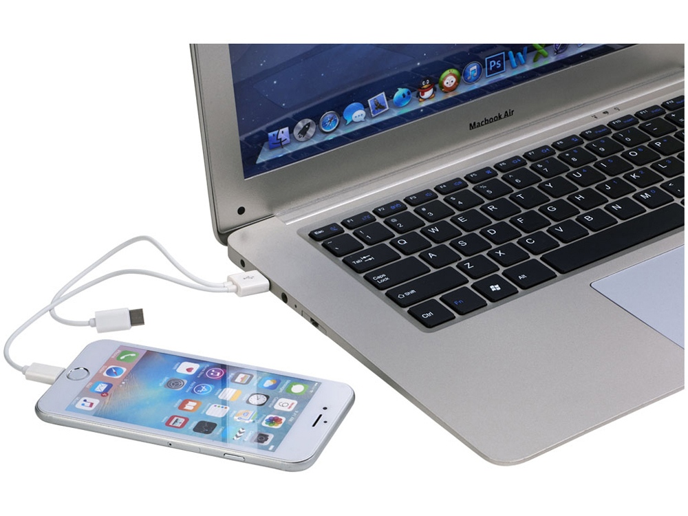 Кабель для зарядки Versa 3-в-1 в футляре,  прозрачный васильковый