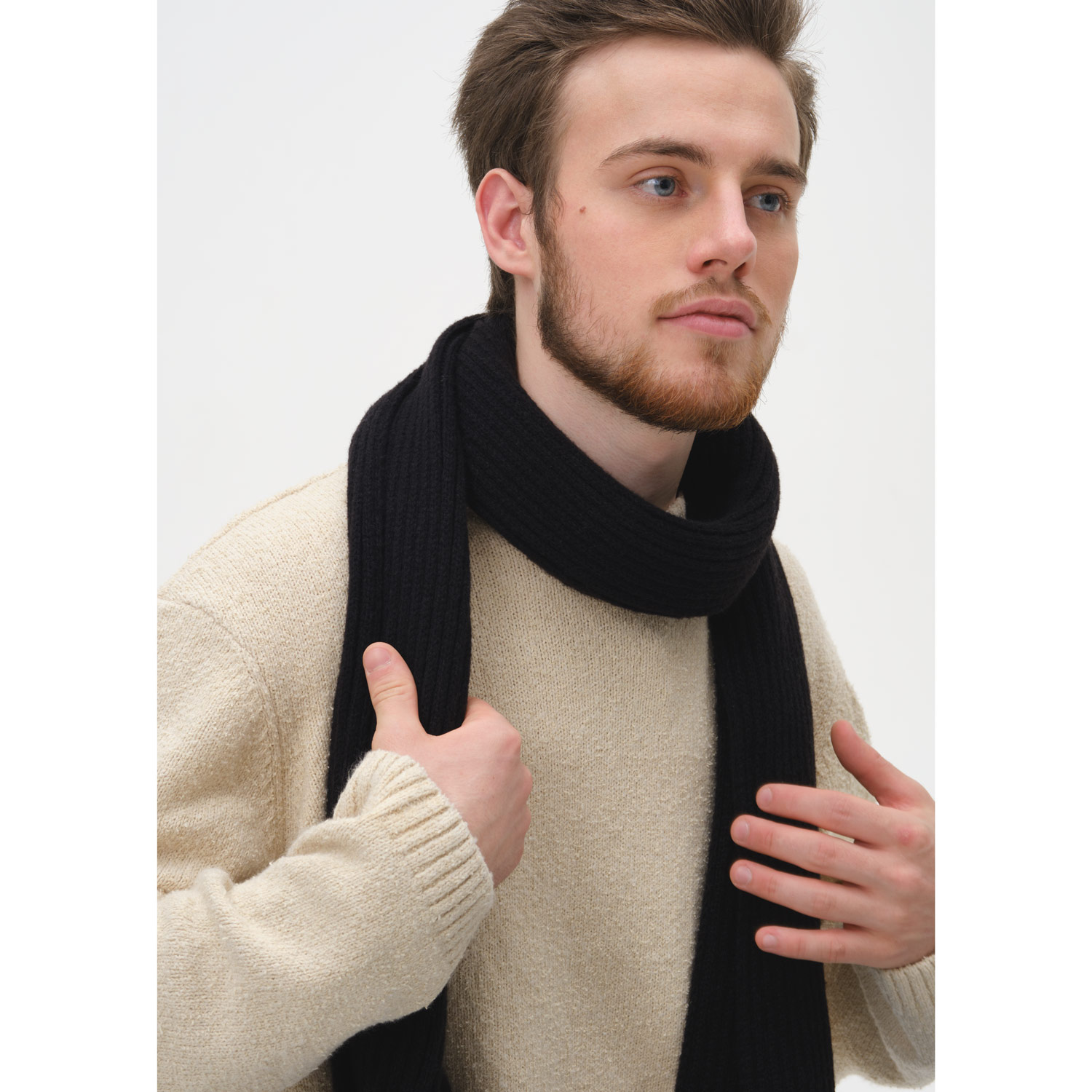 Шарф Форгес (Forges) вязаный, черный