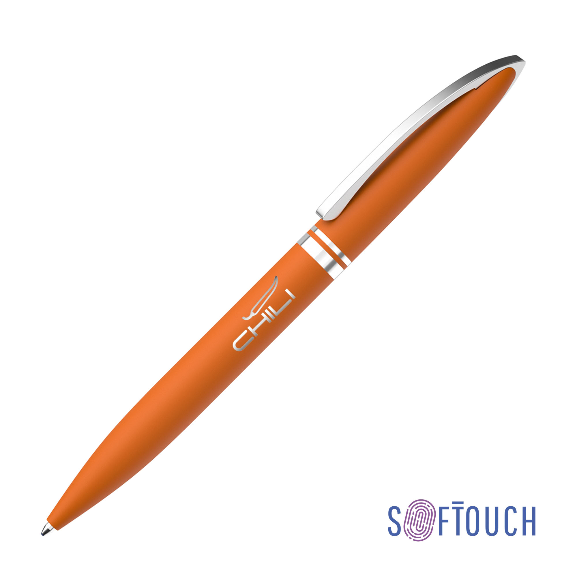 Ручка шариковая "Rocket", покрытие soft touch, оранжевый