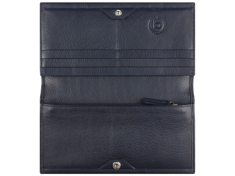Кошелёк женский BUGATTI Lady Top, тёмно-синий, натуральная воловья кожа, 19,5х2х10 см