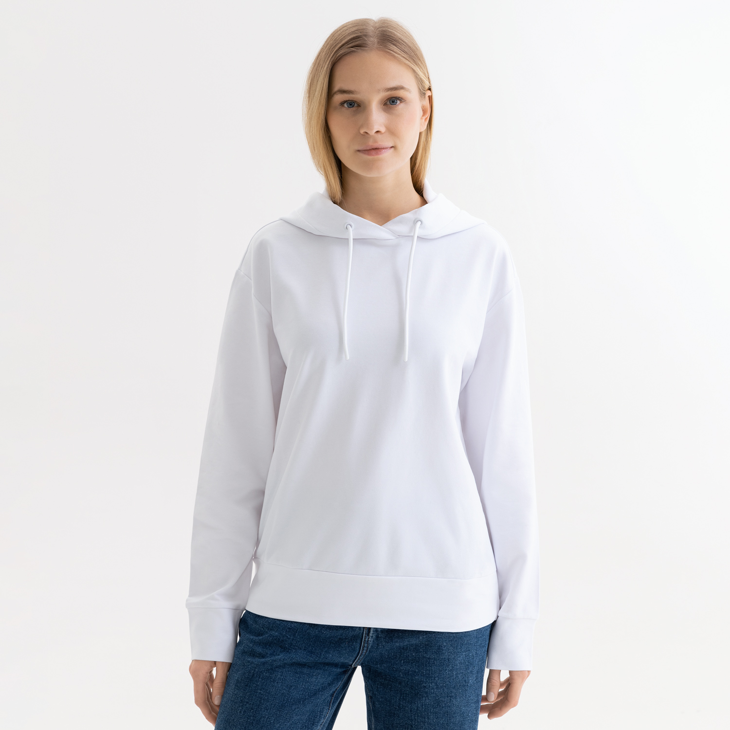 Худи с капюшоном, унисекс ALEX белый, размер XL