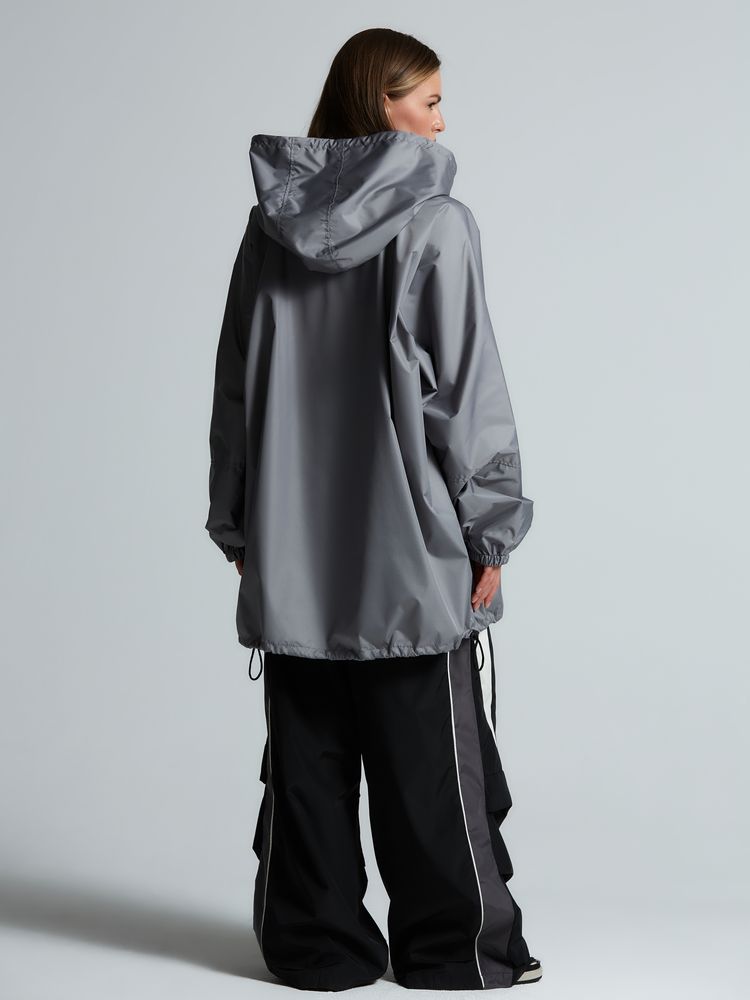 Дождевик-анорак Hard Work, укороченный, черный фото на сайте Print Logо.