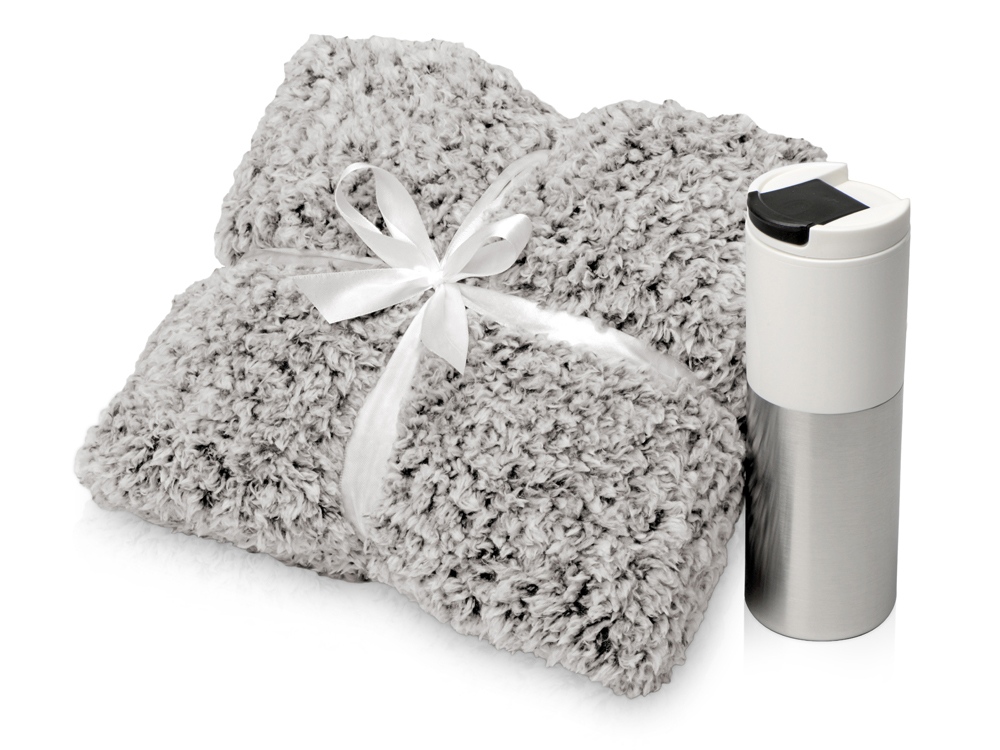 Подарочный набор Хюгге с пледом и термокружкой с логотипом  | Print Logo