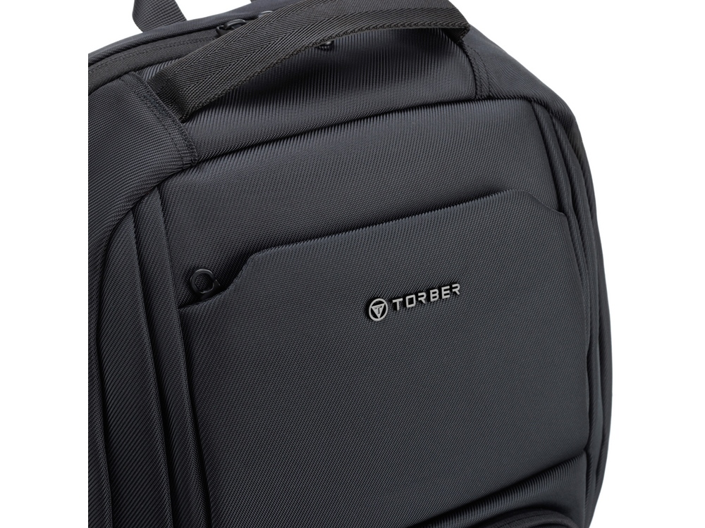 Рюкзак TORBER ВОЯЖ с отделением для ноутбука 18,5'', черный, полиэстер 900D, 33х15х48 см, 20 л