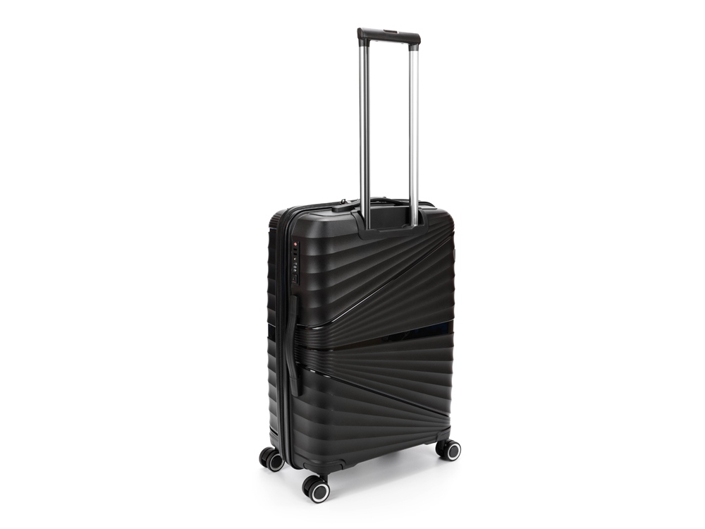 Чемодан TORBER НЕВО, чёрный, полипропилен, 45 х 26 х 66 см, 66 л