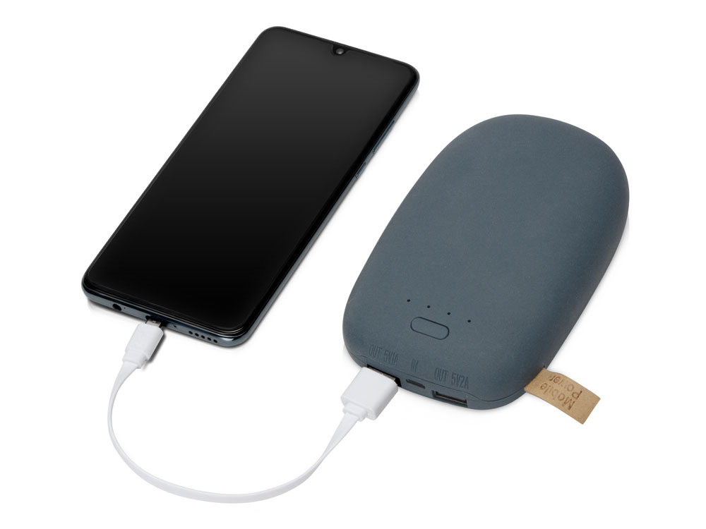 Внешний аккумулятор в форме камня Stone, 10400 mAh, темно-серый