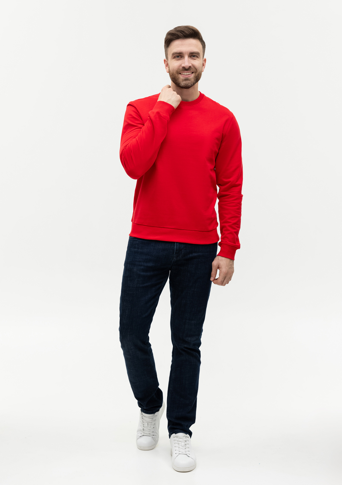 Свитшот унисекс STAN футер без начёса, 260, 63, Красный,  (14)  (54/XXL)